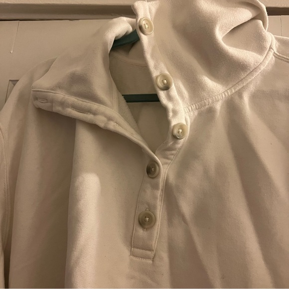 Abercrombie & Fitch Soft Collection Sweater Sweatshirt Buttons Collar White XL - Picture 6 of 8